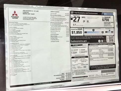 New 2026 Mitsubishi Outlander SE image 34