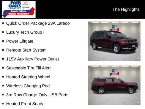 Used 2023 Jeep Grand Cherokee L Laredo w/ Luxury Tech Group I AWD/4WD image 2