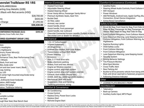 Used 2024 Chevrolet TrailBlazer RS w/ Driver Confidence Package image 11