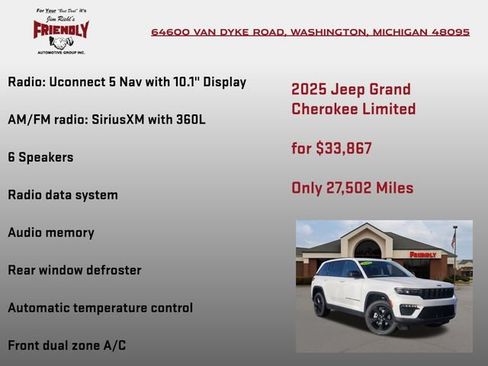 Used 2025 Jeep Grand Cherokee Limited w/ Black Appearance Package AWD/4WD image 10