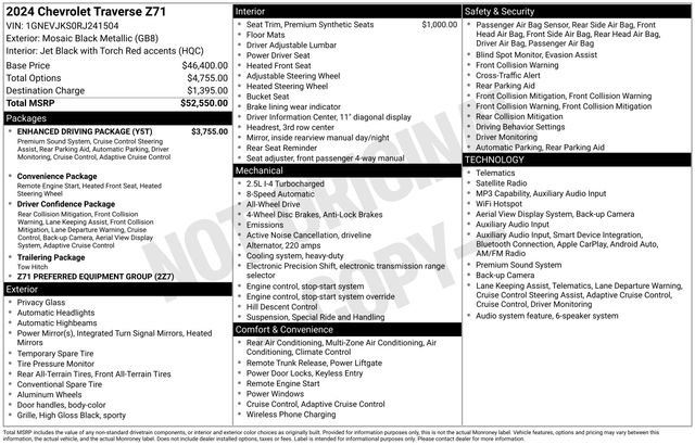 Used 2024 Chevrolet Traverse Z71 w/ Enhanced Driving Package AWD/4WD image 2