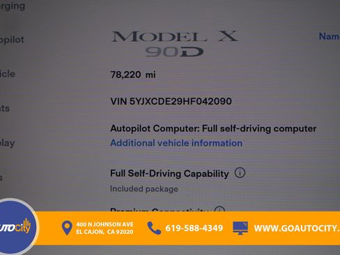 Used 2017 Tesla Model X 90D AWD/4WD image 3