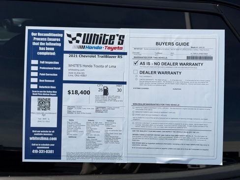 Used 2021 Chevrolet TrailBlazer RS w/ Convenience Package AWD/4WD image 33