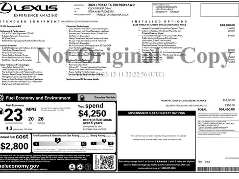 Used 2024 Lexus TX 350 AWD w/ Captains Chair Package image 57