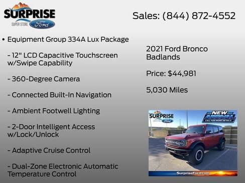 Used 2021 Ford Bronco Badlands AWD/4WD image 7