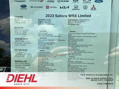 Used 2023 Subaru WRX Limited AWD/4WD image 13