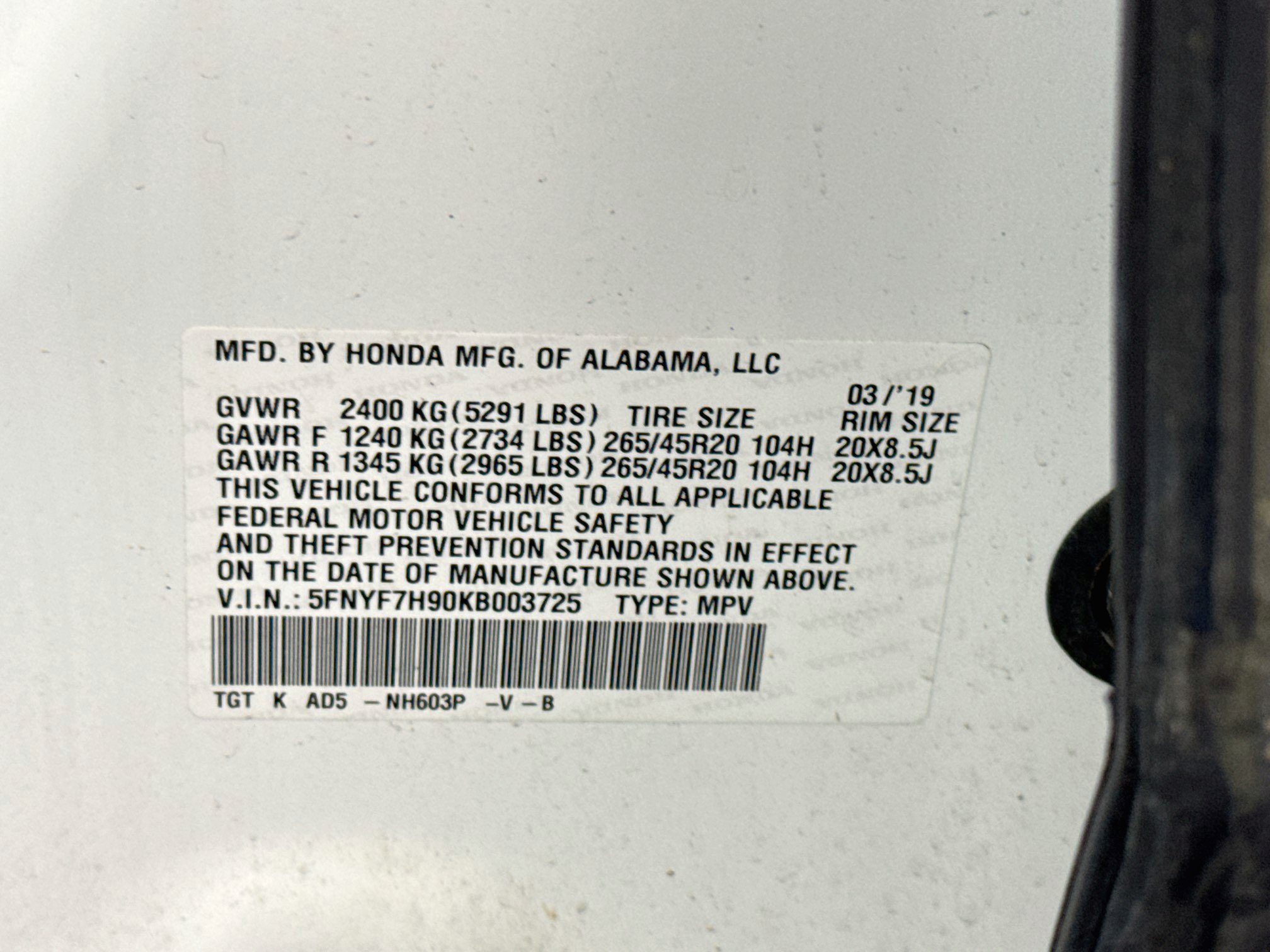 Used 2019 Honda Passport Touring image 12