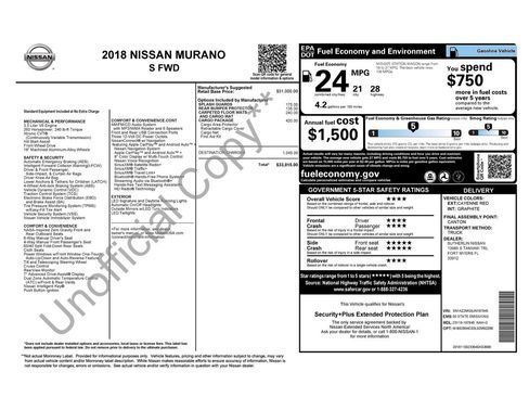 Used 2018 Nissan Murano S w/ Cargo Package FWD image 8