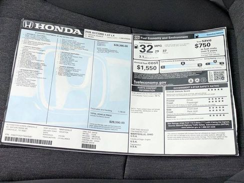 New 2026 Honda Accord LX image 17