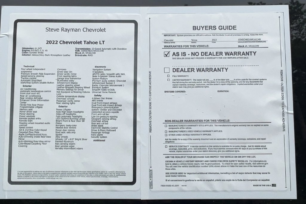 Certified 2022 Chevrolet Tahoe LT RWD image 21