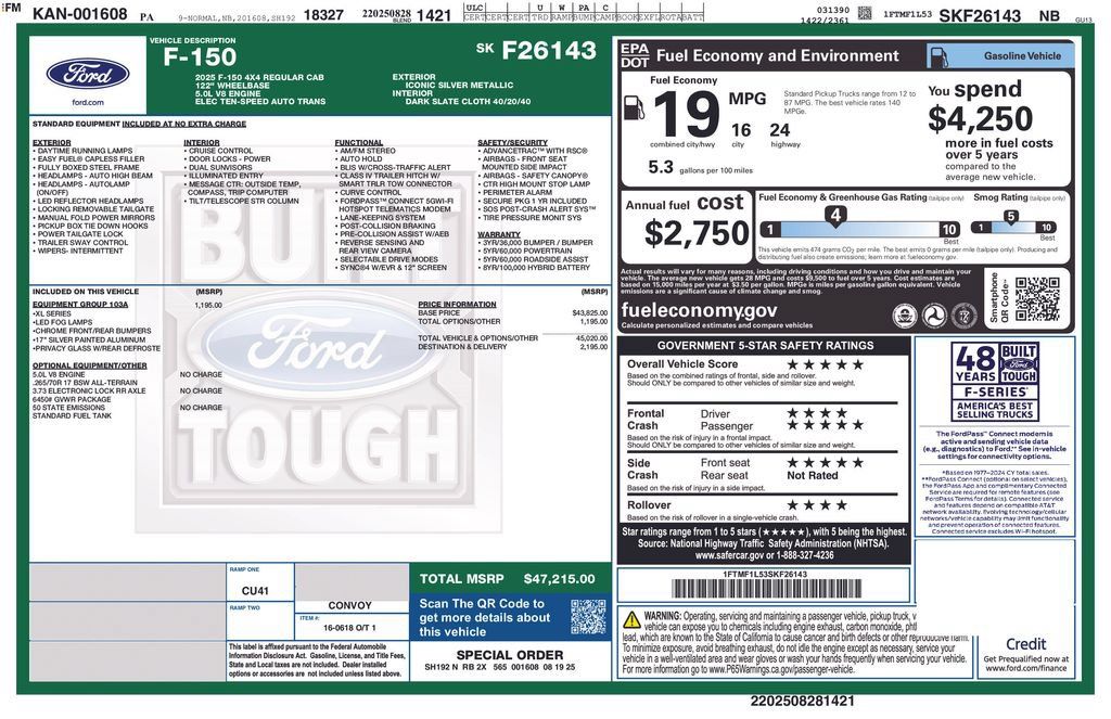 Used 2025 Ford F150 XL w/ Equipment Group 103A High AWD/4WD image 32