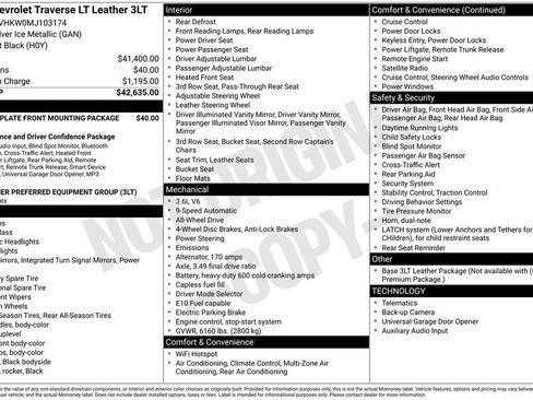 Used 2021 Chevrolet Traverse LT image 18