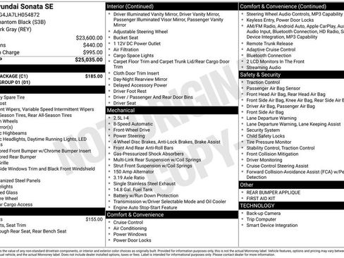 Used 2020 Hyundai Sonata SE w/ Cargo Package FWD image 3