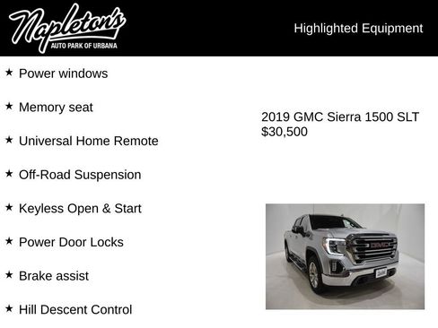 Used 2019 GMC Sierra 1500 SLT w/ SLT Premium Package image 16