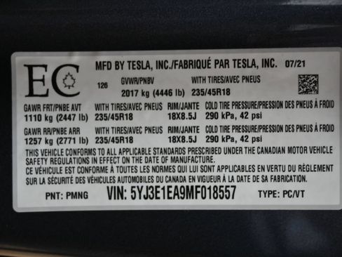 Used 2021 Tesla Model 3 Standard Range Plus RWD image 5