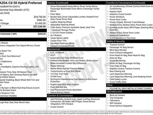 New 2026 MAZDA CX-50 2.5 Hybrid w/ Weather Package AWD/4WD image 6