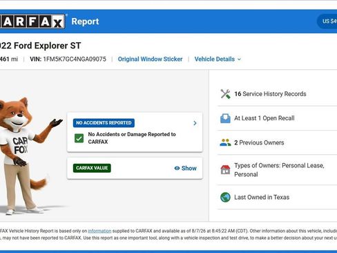 Used 2022 Ford Explorer ST w/ Equipment Group 401A RWD image 10