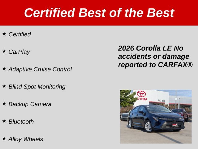 Certified 2026 Toyota Corolla LE w/ LE Premium Package FWD image 37
