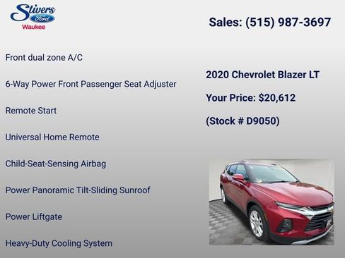 Used 2020 Chevrolet Blazer LT w/ Sound & Technology Package AWD/4WD image 16