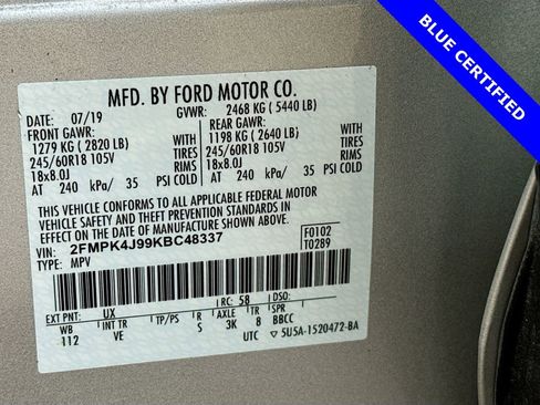 Certified 2019 Ford Edge SEL w/ Equipment Group 201A AWD/4WD image 24