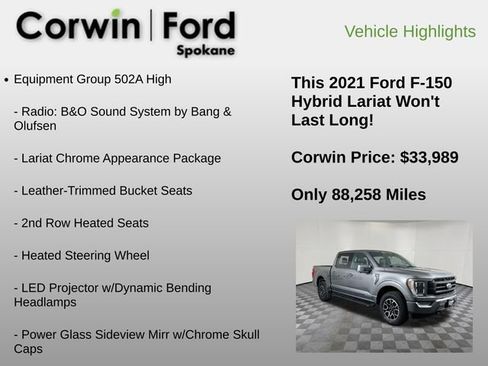 Used 2021 Ford F150 Lariat w/ Equipment Group 502A High image 12