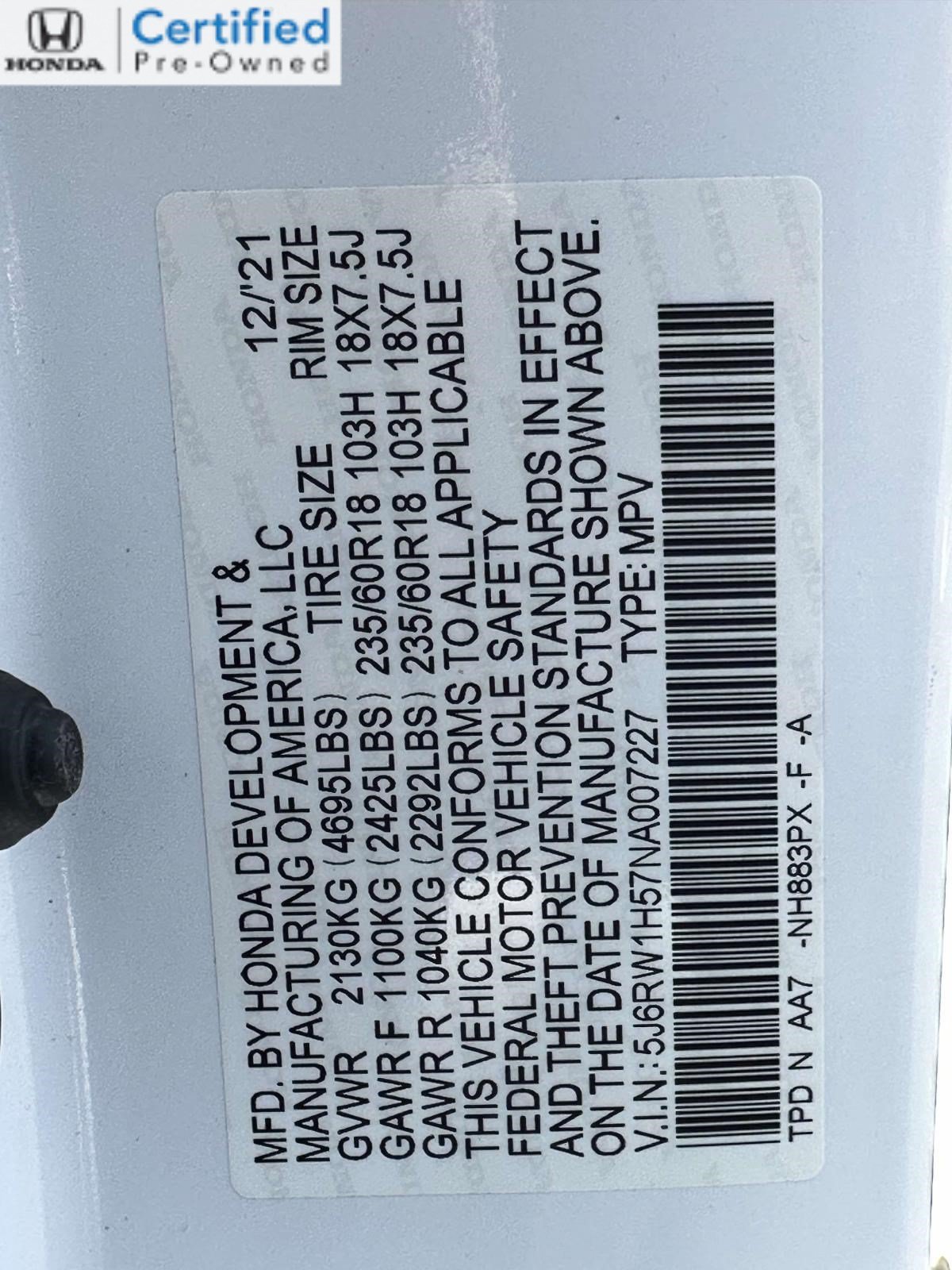 Certified 2022 Honda CR-V EX image 31