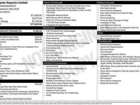Used 2025 Toyota Sequoia Limited w/ Tow Technology Package AWD/4WD image 7