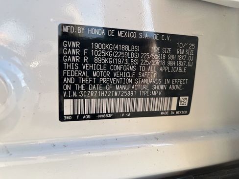 Certified 2026 Honda HR-V EX-L image 10