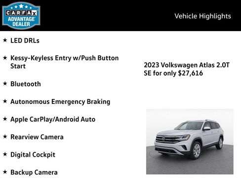 Certified 2023 Volkswagen Atlas SE AWD/4WD image 4