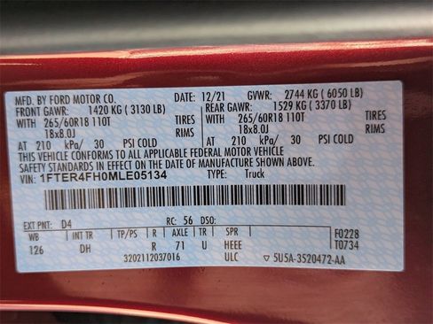 Used 2021 Ford Ranger Lariat w/ Equipment Group 501A High image 49