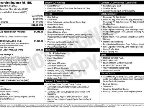 New 2027 Chevrolet Equinox RS w/ Safety and Technology Package FWD image 11