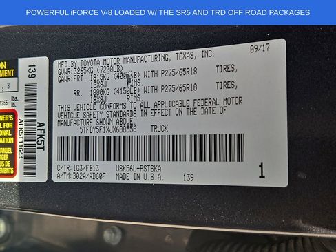 Used 2018 Toyota Tundra SR5 w/ TRD Off Road Package AWD/4WD image 27