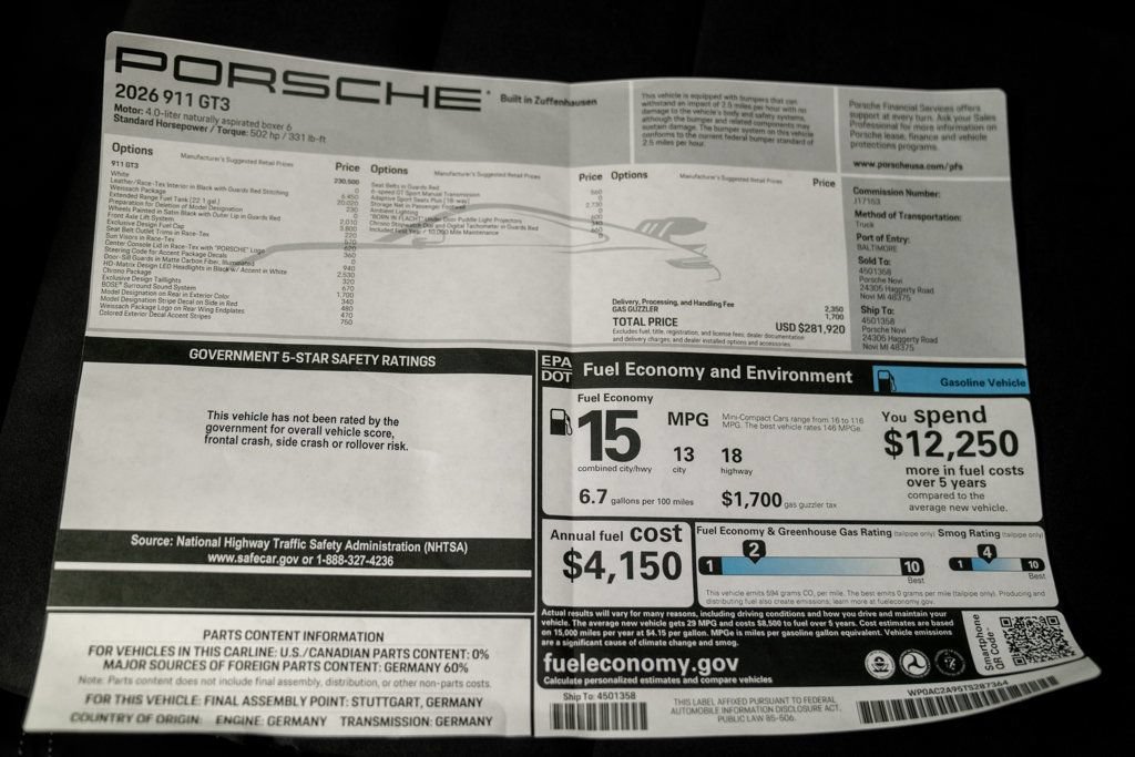 Used 2026 Porsche 911 GT3 RWD image 38