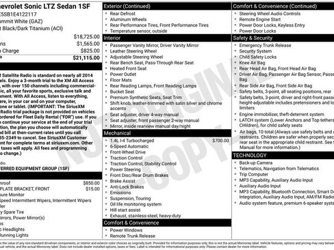 Used 2014 Chevrolet Sonic LTZ FWD image 6