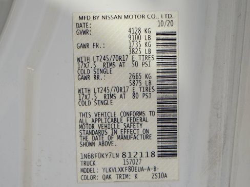 Used 2020 Nissan NV 2500 SV w/ Navigation Package image 45