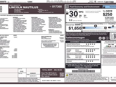New 2026 Lincoln Nautilus Premier w/ Equipment Group 102A