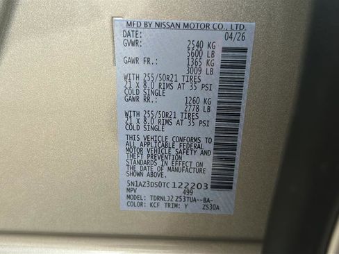 New 2026 Nissan Murano Platinum AWD/4WD image 36