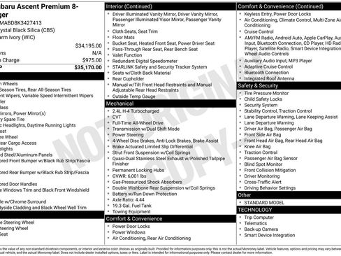 Used 2019 Subaru Ascent Premium image 32