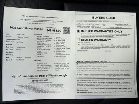 Used 2026 Land Rover Range Rover Evoque S image 13