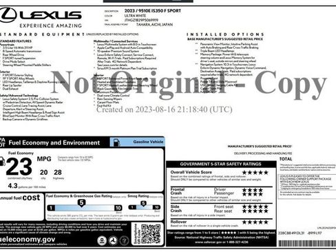 Certified 2023 Lexus IS 350 F Sport w/ Navigation Package RWD image 3