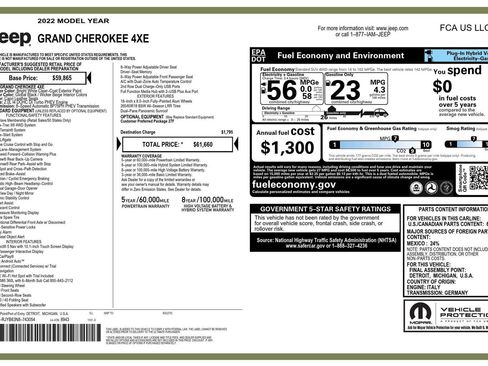 Used 2022 Jeep Grand Cherokee Limited 4xe AWD/4WD image 2