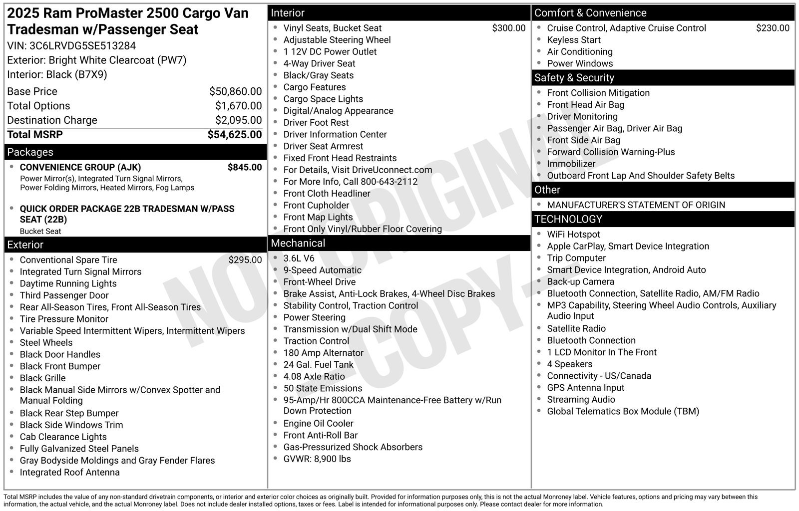 Used 2025 RAM ProMaster 2500 w/ Convenience Group FWD image 5