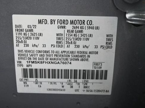Used 2022 Ford Explorer Limited w/ Equipment Group 301A AWD/4WD image 45