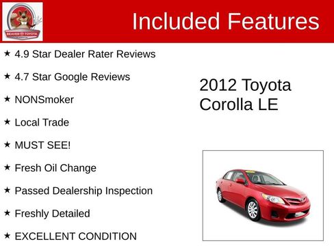 Used 2012 Toyota Corolla LE image 4