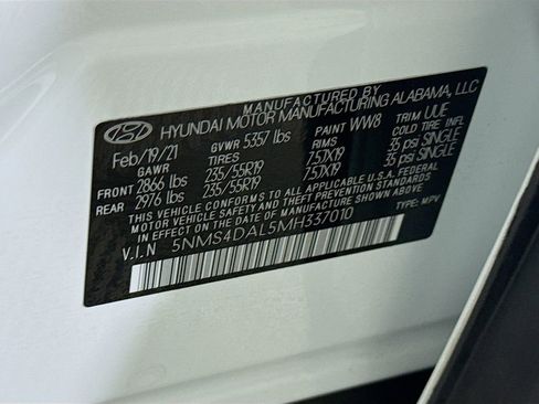 Certified 2021 Hyundai Santa Fe Limited w/ Cargo Package AWD/4WD image 37