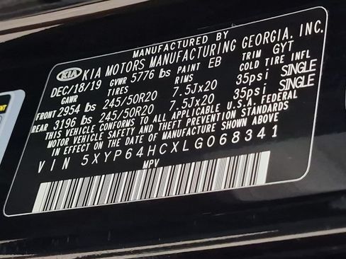 Used 2020 Kia Telluride S w/ S 8 Passenger Seating Package FWD image 38