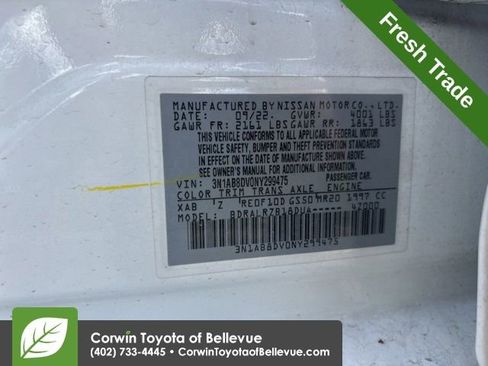 Used 2022 Nissan Sentra SR w/ Electronics Package FWD image 12