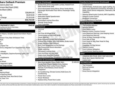 Used 2020 Subaru Outback Premium w/ Popular Package #1 AWD/4WD image 19