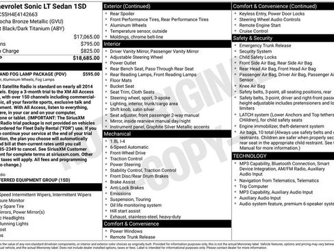 Used 2014 Chevrolet Sonic LT w/ Wheels and Fog Lamp Package FWD image 10