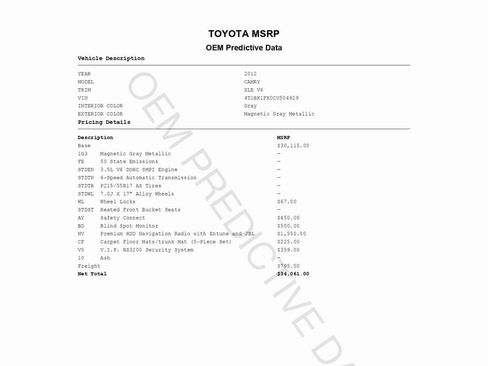 Used 2012 Toyota Camry XLE image 2